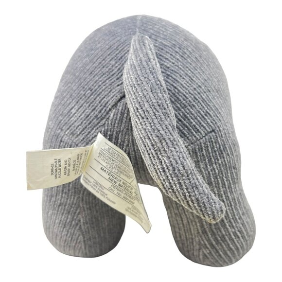 Pier 1 Imports Plush Gray Corduroy Elephant Toy Stuffed Animal Sewn Eyes - Picture 4 of 9